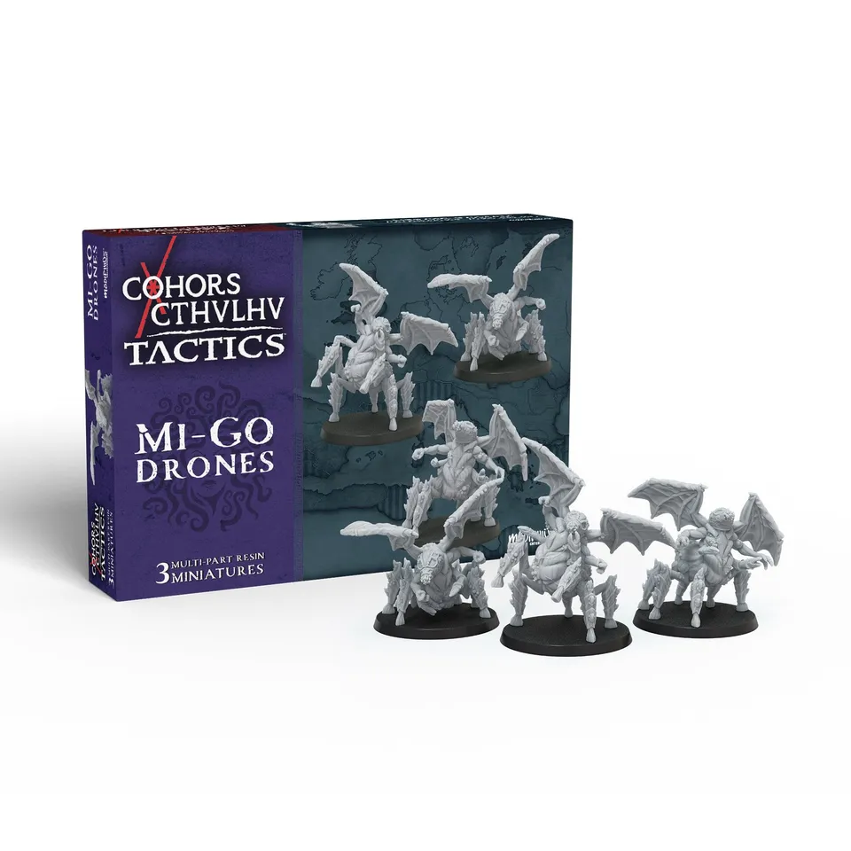 Modiphius Cohors Cthulhu Tactics miniature Mi-Go Drones 3 pezzi 28mm