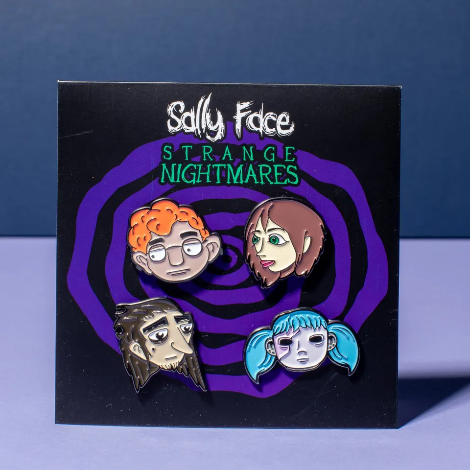 Maestro Media Add-ons Sally Face Enamel Pin Set spille smaltate 4 pz