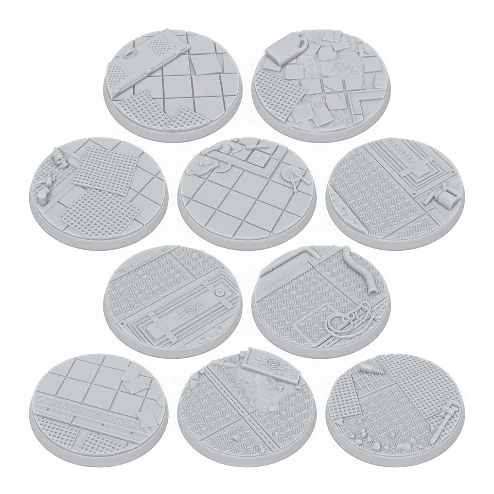 Fallout Miniatures Vault-Tec Scenic Bases 40mm 10 basi
