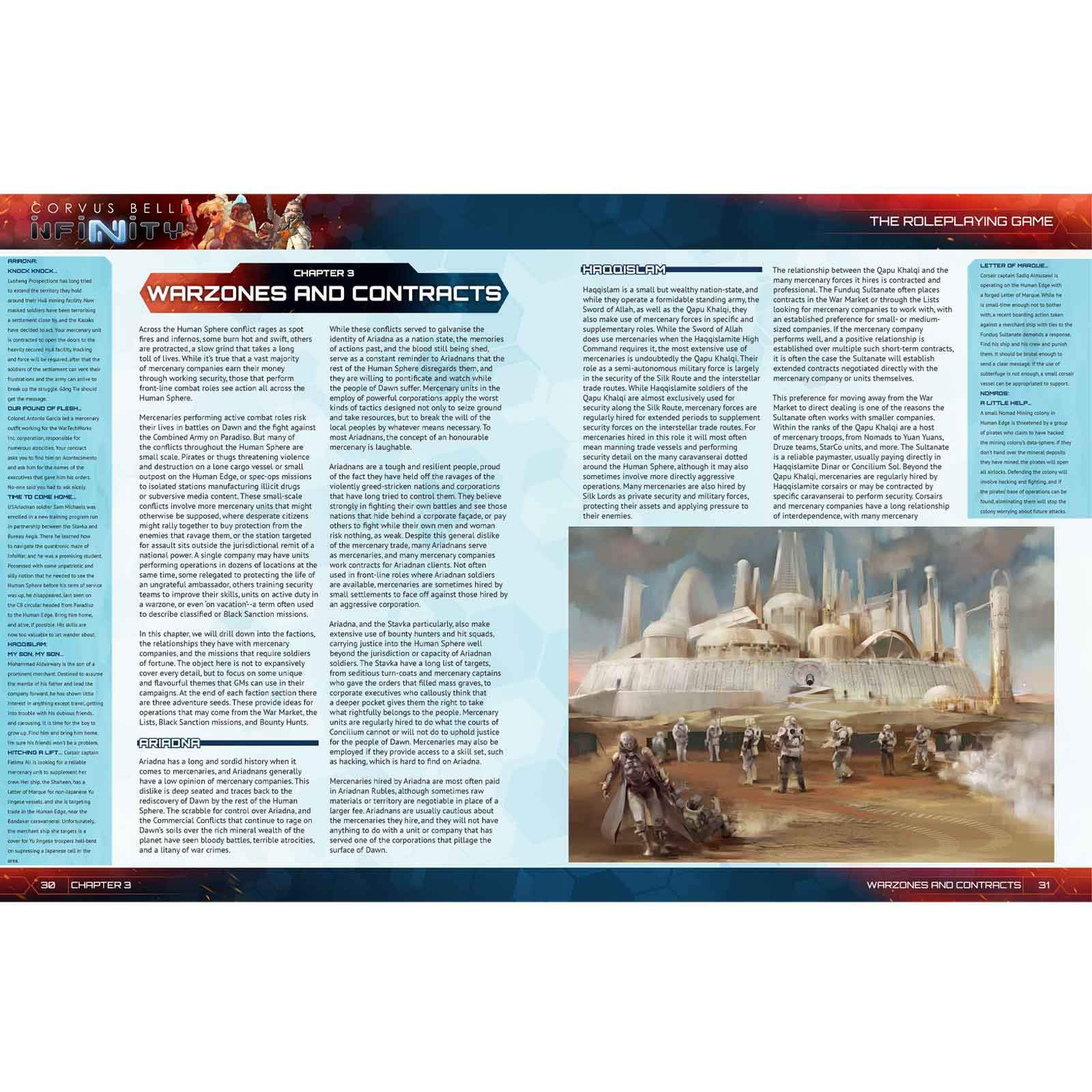 Modiphius Infinity Mercenaries Sourcebook manuale PDF