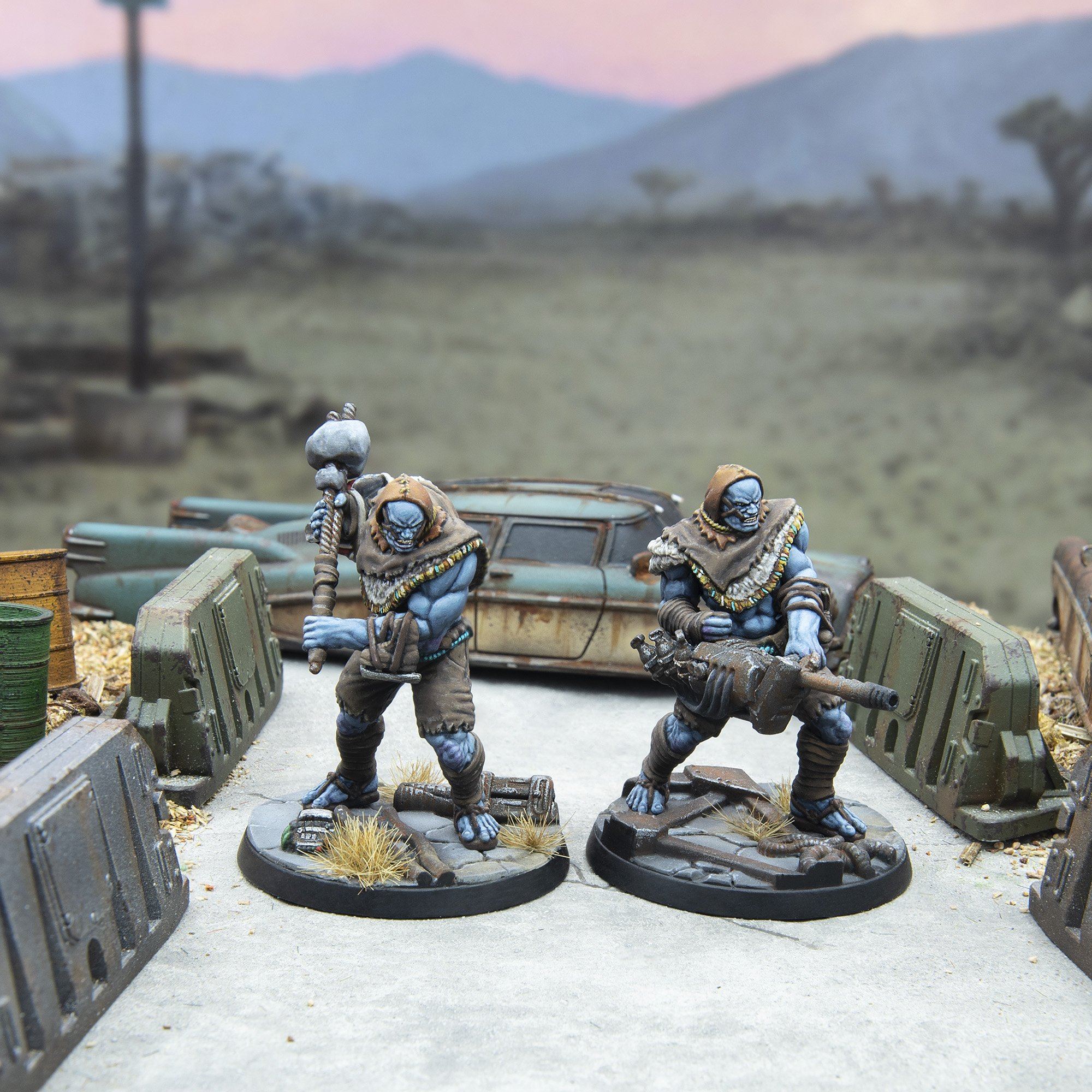 Fallout Wasteland Warfare Nightkin miniature 2 pezzi Super Mutanti