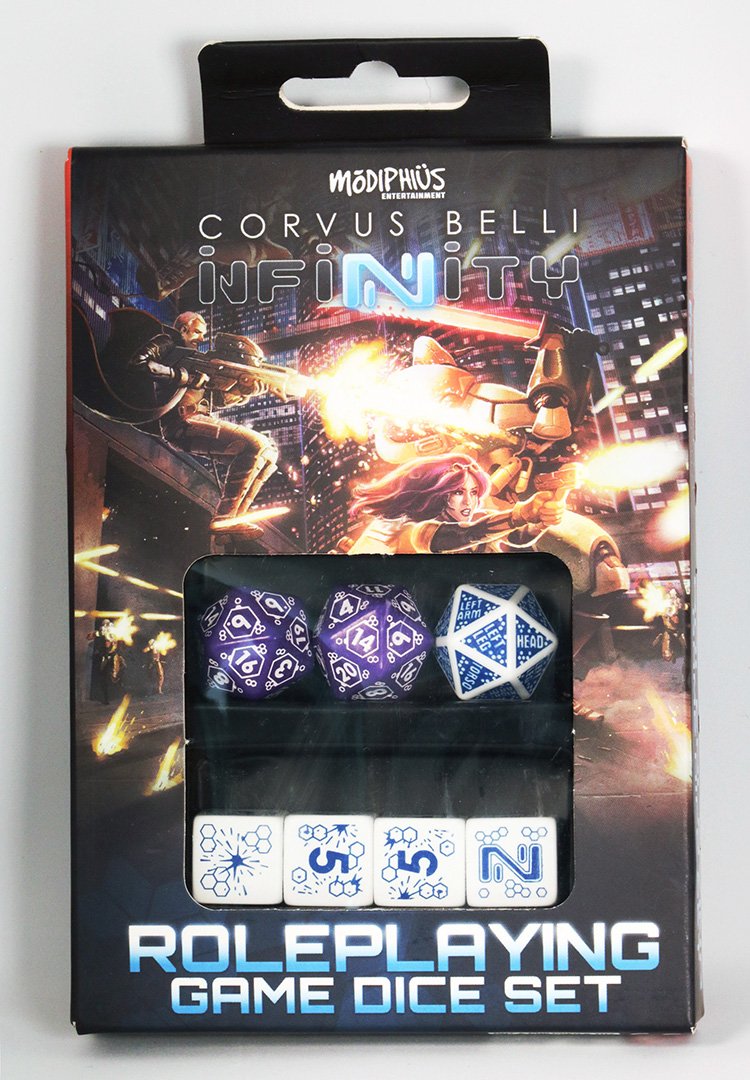 Infinity Factions set dadi RPG 7 pezzi scatola fazione