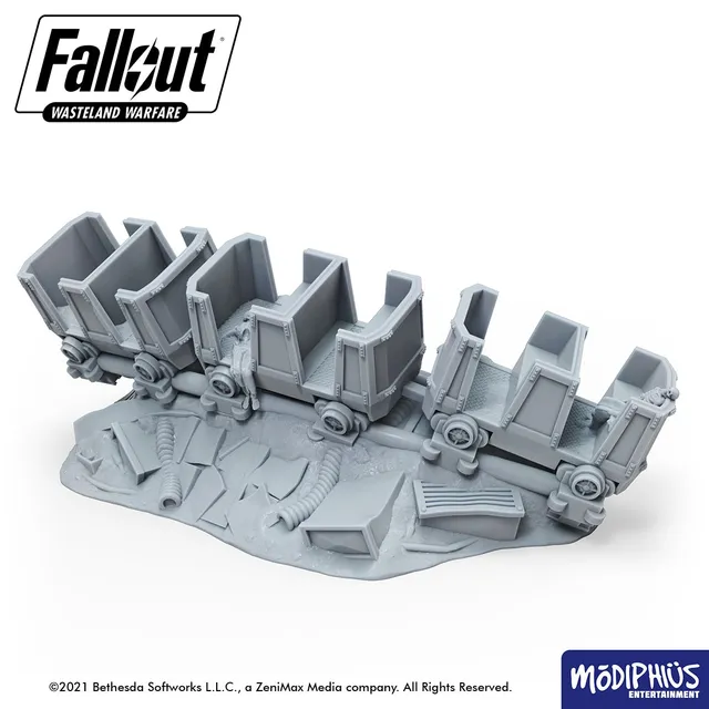 Fallout Wasteland Warfare Wrecked Rollercoaster file STL terreno