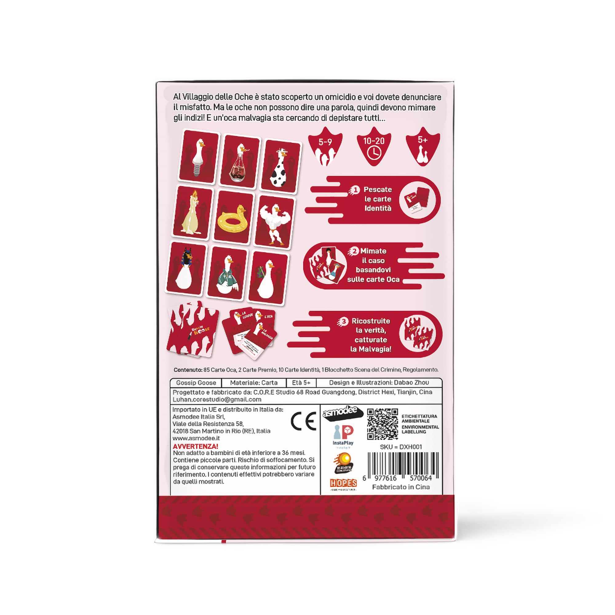 Asmodee Gossip Goose carte da gioco bluff 5-9 giocatori