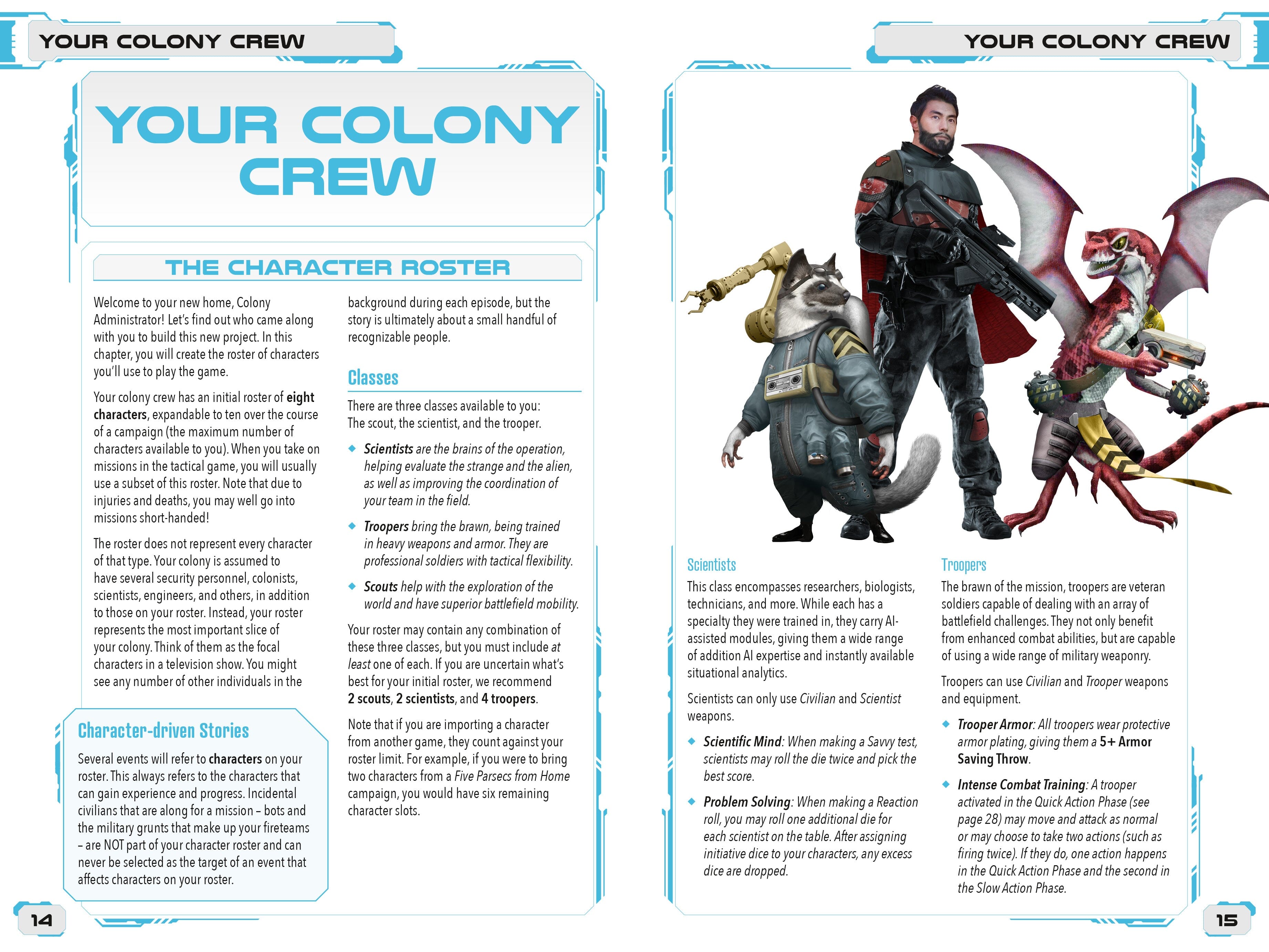Modiphius Five Parsecs Planetfall libro gioco miniature solo