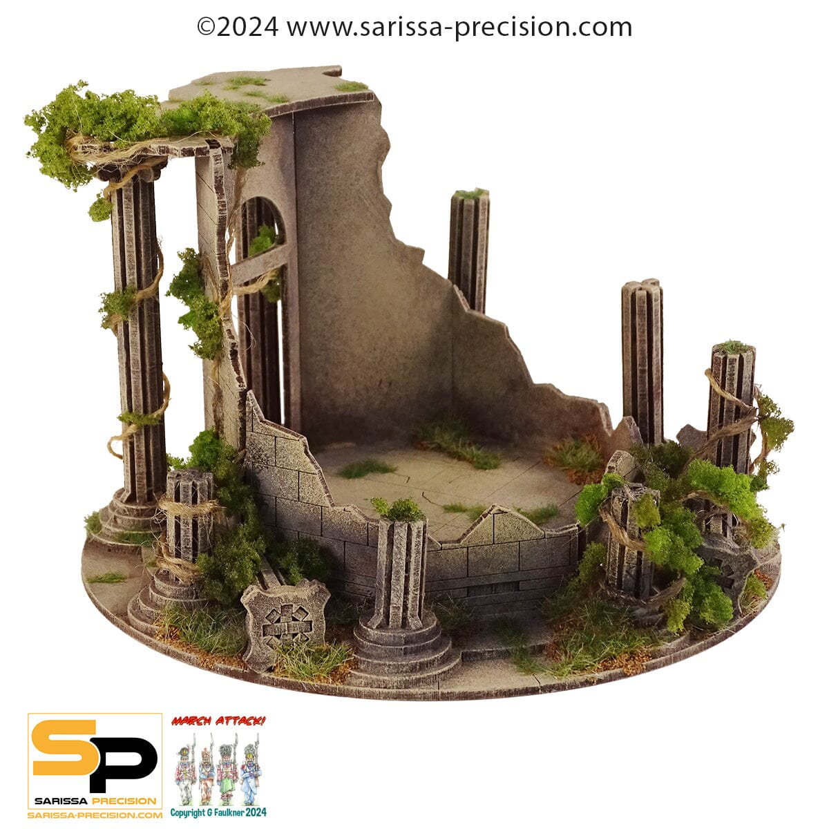 Modiphius Cohors Cthulhu Tactics Venus Temple Ruin scenico MDF