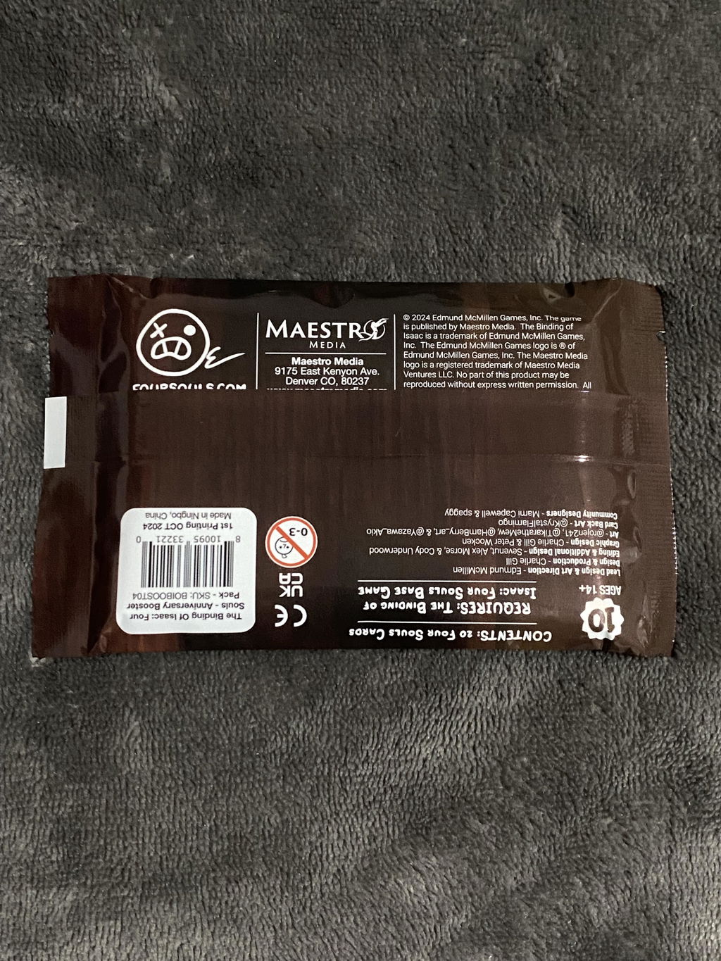 Binding of Isaac Four Souls Anniversary Booster 20 Carte