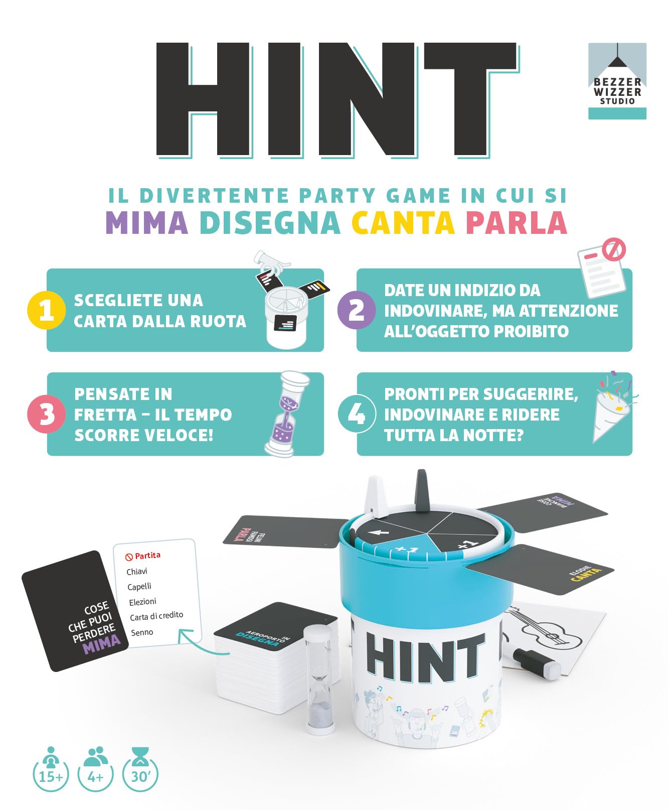 Asmodee Hint Go party game da viaggio squadre edizione italiana