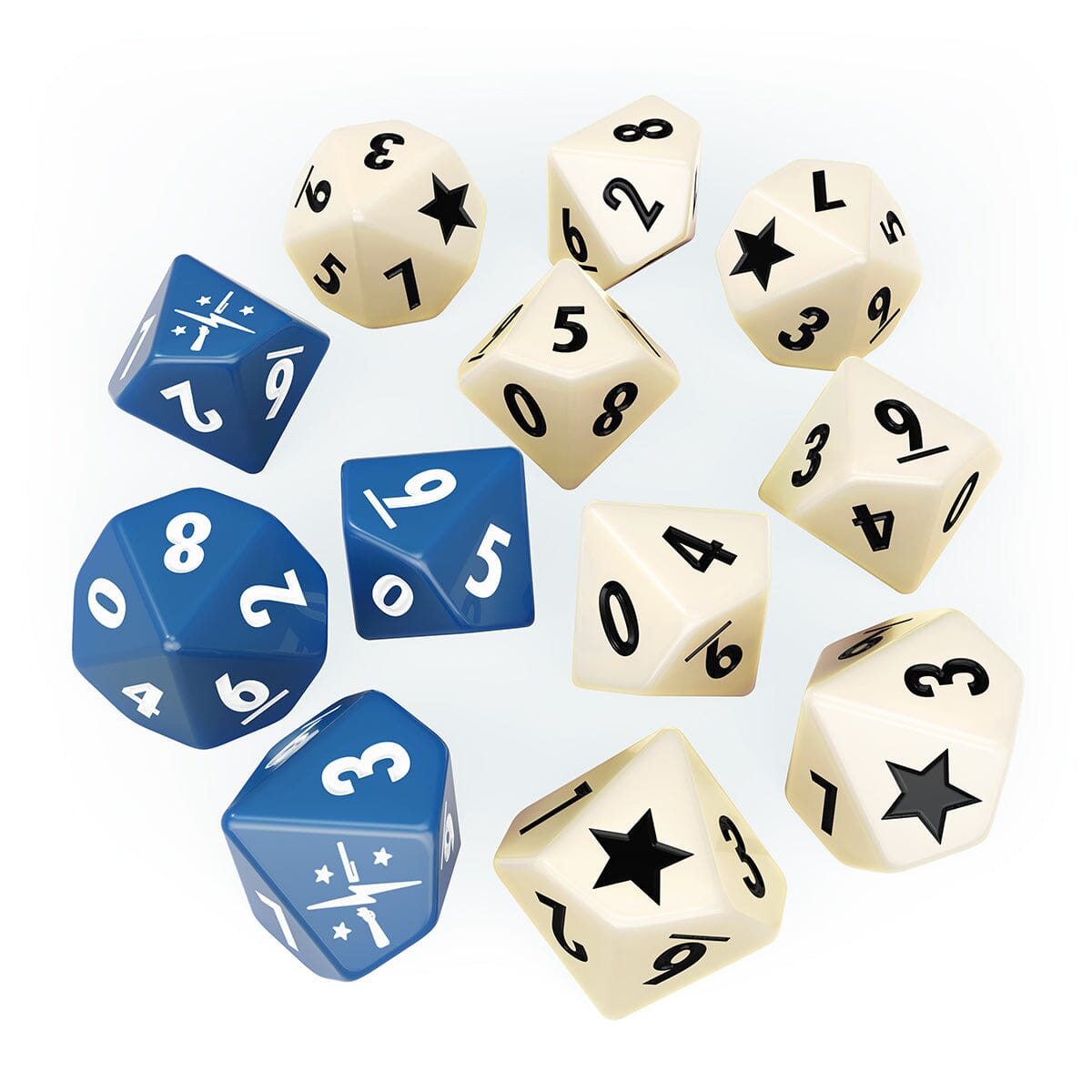 Modiphius Fallout Factions Dadi Minutemen set 12 dadi d10