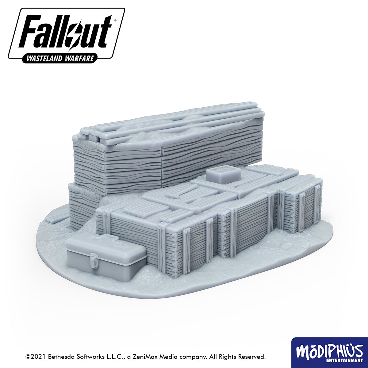 Fallout Wasteland Warfare Barrels Crates Coffins file STL stampa 3D