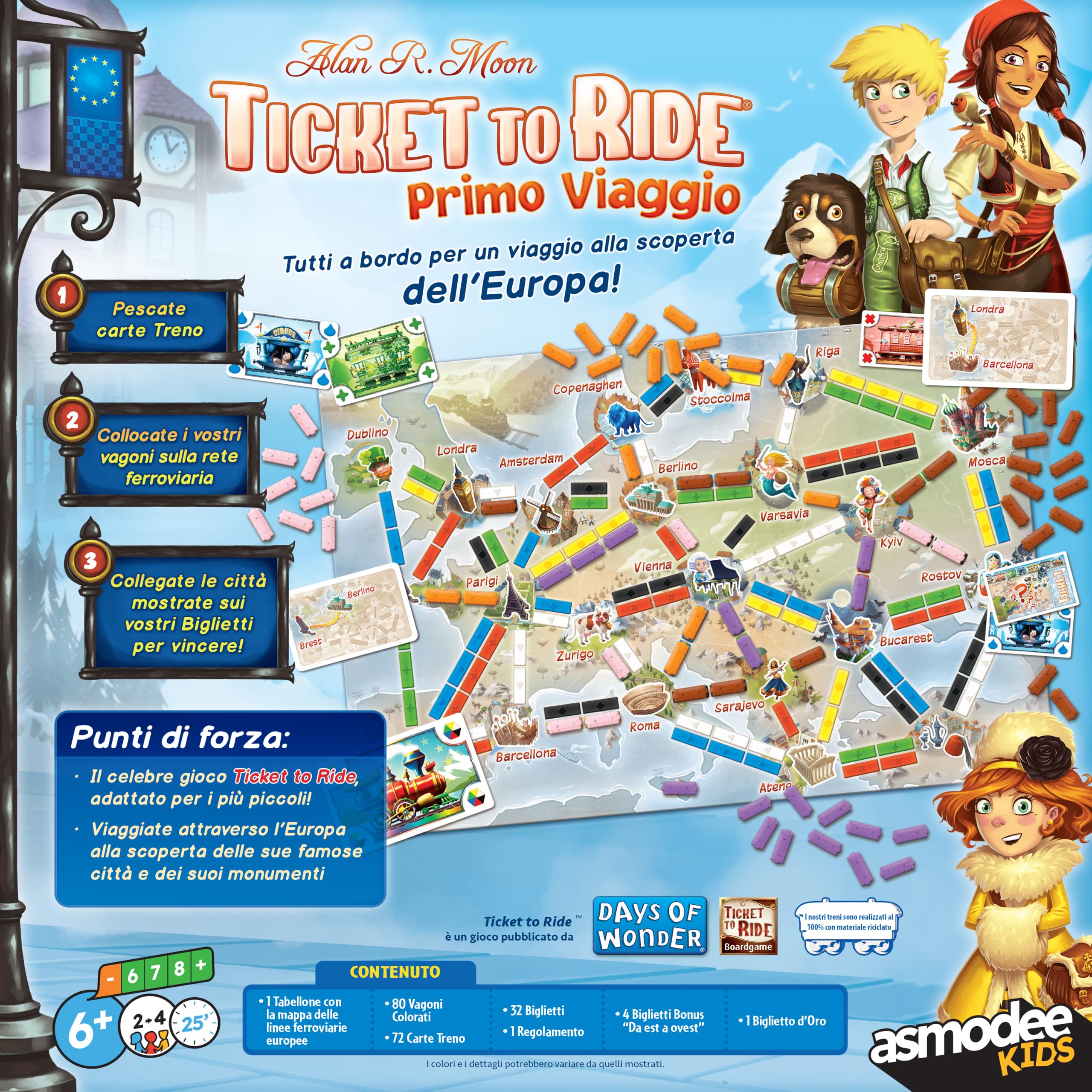 Ticket to Ride Primo Viaggio Europa gioco da tavolo 6+ anni