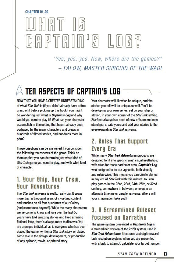 Modiphius Star Trek Adventures Captain's Log gdr solo 2026