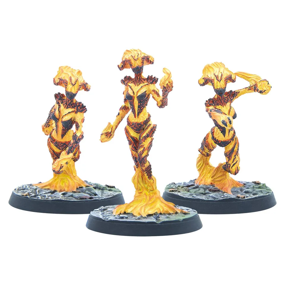Modiphius Elder Scrolls Call to Arms Flame Atronachs miniature x3