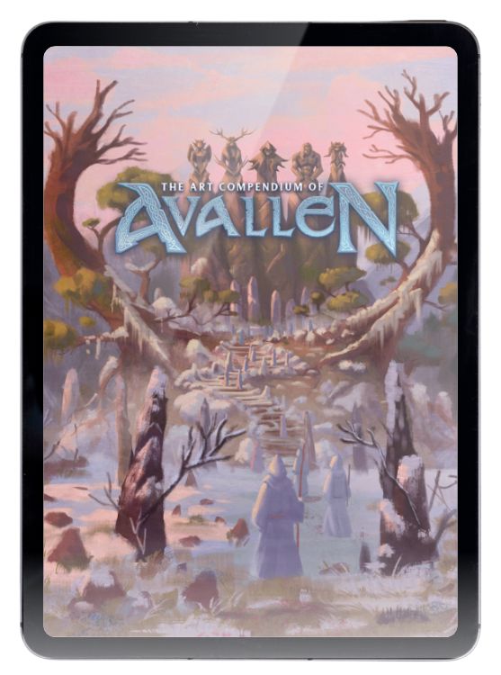 Modiphius Legends of Avallen Art Compendium artbook PDF 158 pagine