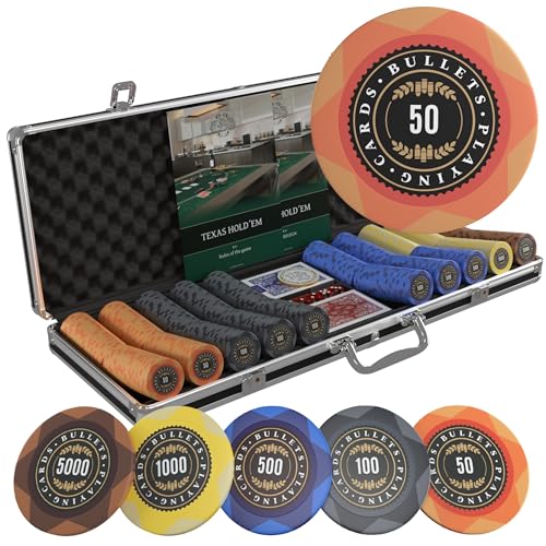Bullets Adriana set poker 500 chip argilla 14 g valigetta