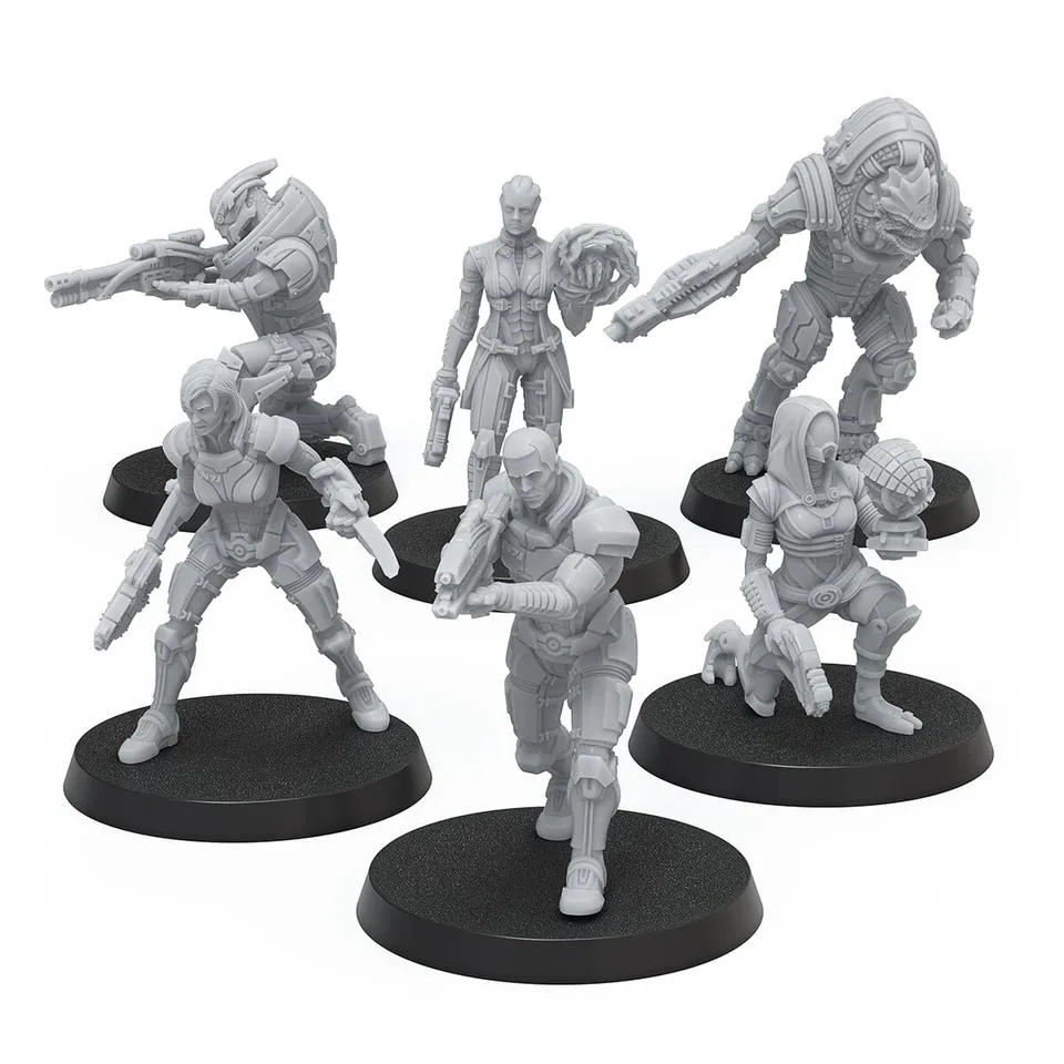 Modiphius Mass Effect Heroes Normandy Alpha miniature resina