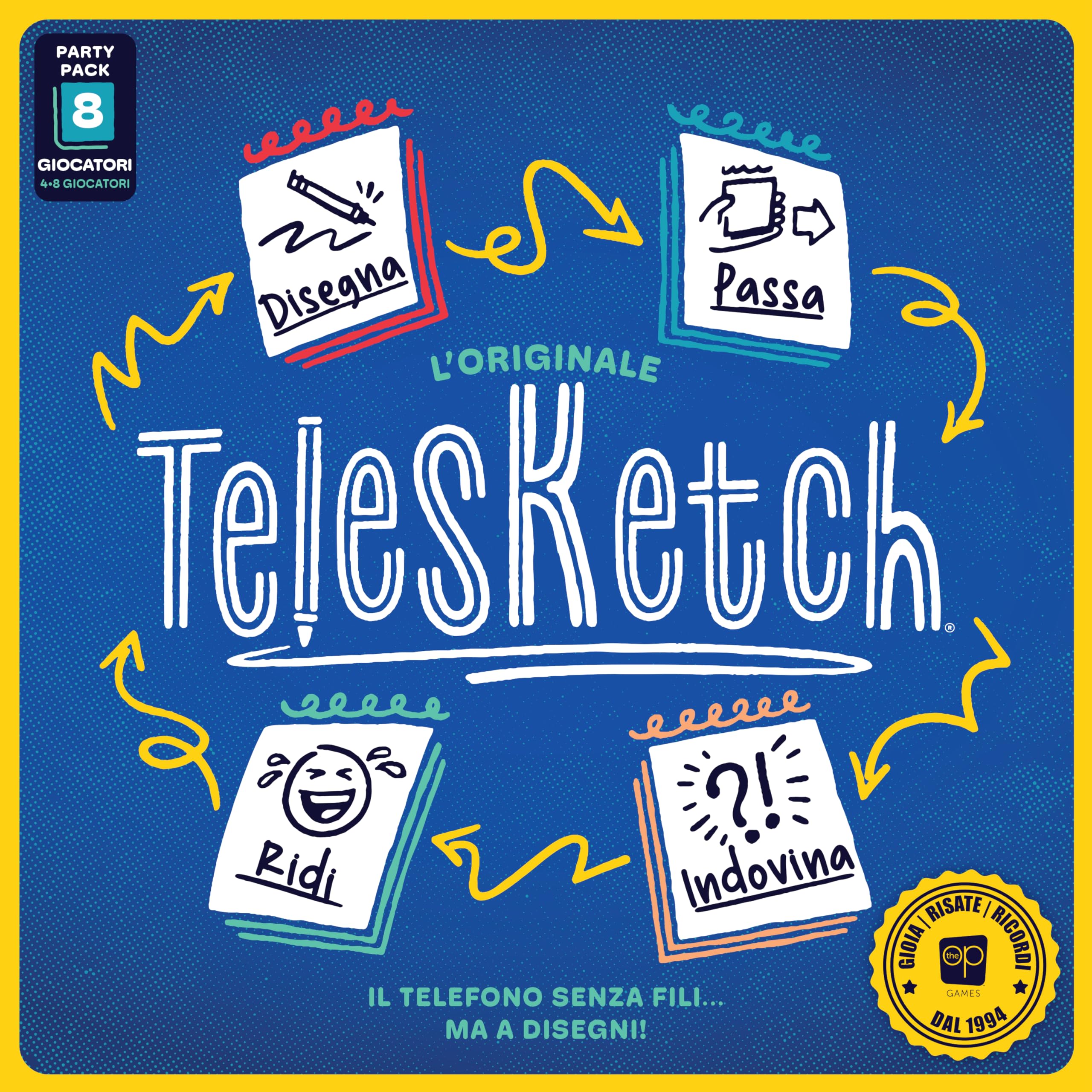 Asmodee Telesketch Nuova Versione gioco da tavolo disegno 4-8 giocatori