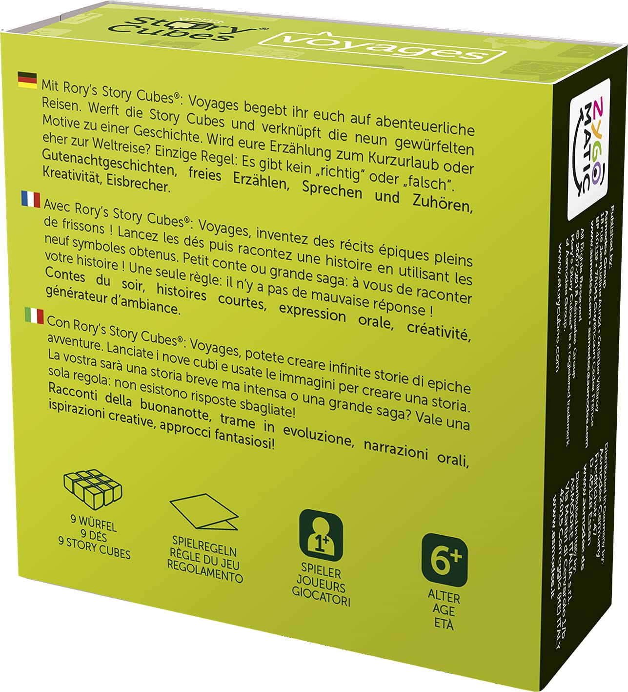 Asmodee Rory's Story Cubes Voyages gioco di dadi edizione italiana