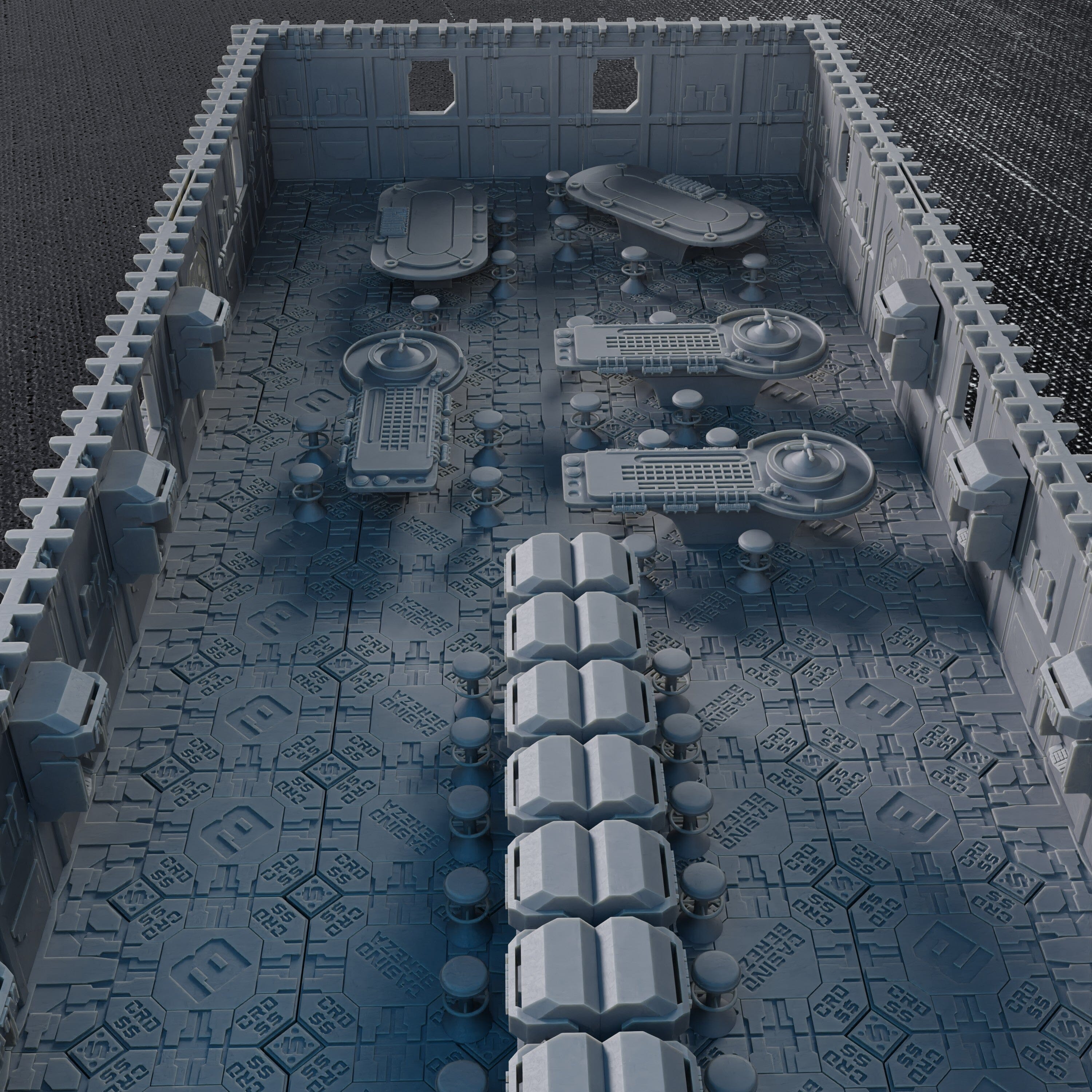 Five Parsecs Titan Forge Casino Scenic terreno STL stampa 3D