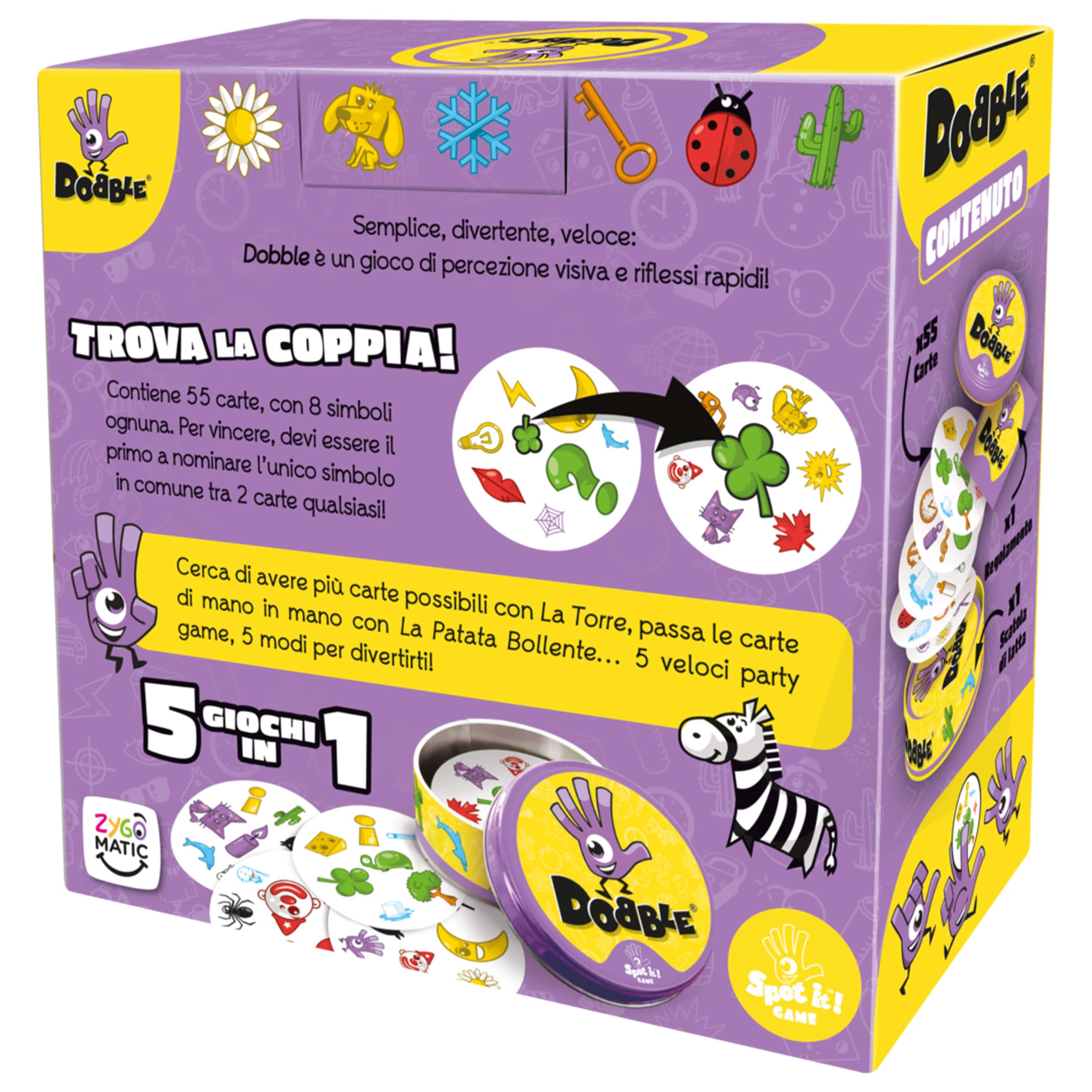 Asmodee Dobble Classico gioco di carte edizione italiana 2-8 giocatori